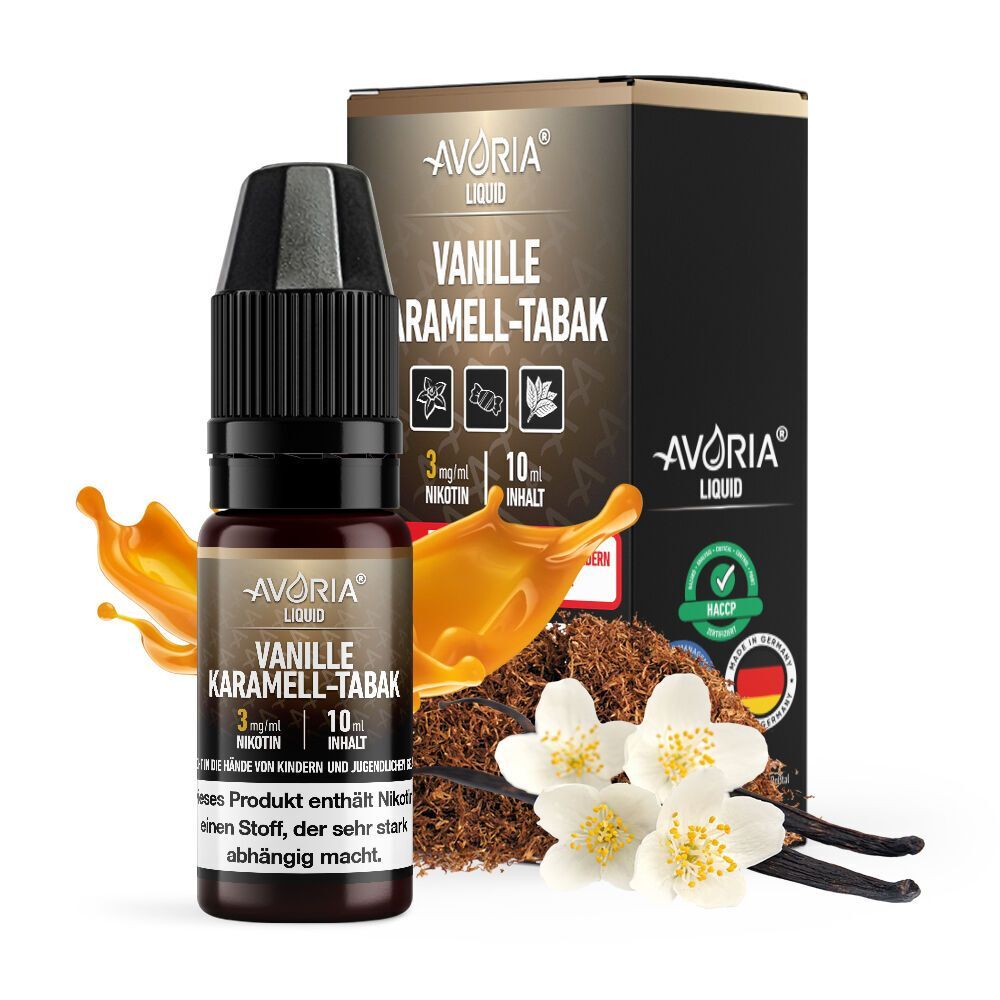 E Zigaretten Liquid Vanille Karamell Tabak Avoria 10ml