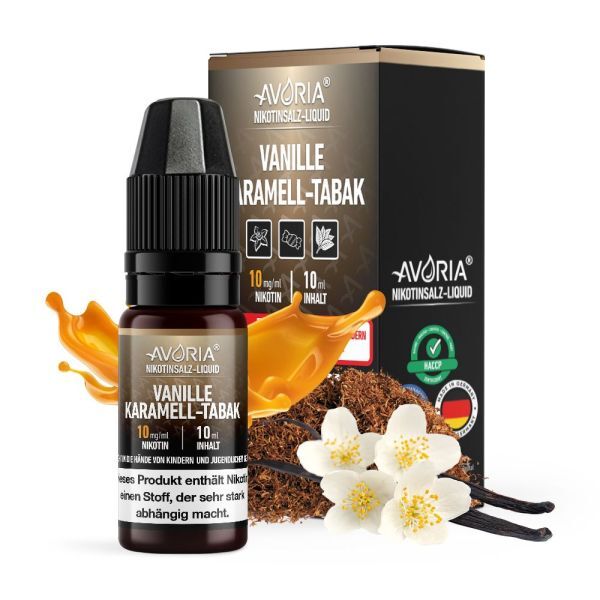 Liquid Nikotinsalz Vanille Karamell Tabak Avoria 10ml