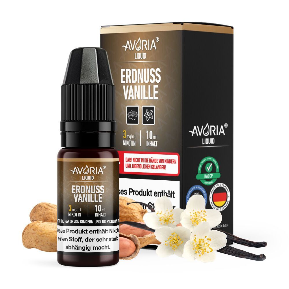 Liquid Erdnuss-Vanille Avoria 10ml für E-Zigaretten
