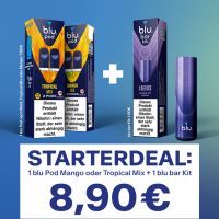 *AKTION* Pod mit Liquid für blu mit Akku blu Bar Kit (gratis) *AKTION* Pod mit Liquid für blu mit Akku blu Bar Kit (gratis)